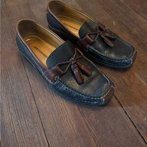 Johnston & Murphy Black and Brown Tassel Loafers